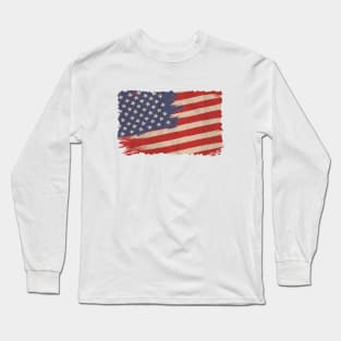 Flag of USA in vintage style. Long Sleeve T-Shirt
